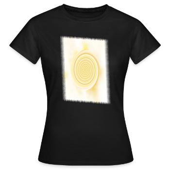 Yellow Spiral Solar Circle - Women's T-Shirt - black - Front - AI Model Female 172 dark (172cm)