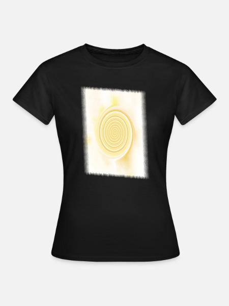Gelbe Spirale Sonnenkreis - Frauen T-Shirt - Schwarz