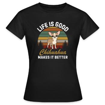 Chihuahua Dog Lover Gift for Chihuahua Mom - Women's T-Shirt - black - Front - AI Model Female 172 dark (172cm)