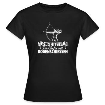 Bogensport Die Chefin will Bogenschießen - Frauen T-Shirt - Schwarz - Vorne - AI Model Female 172 dark (172cm)