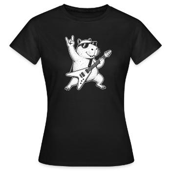 Capybara Rocker Capybara Metal Drôle - T-shirt Femme - noir - Devant - AI Model Female 172 dark (172cm)