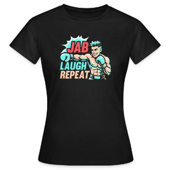 Jab Rire Répéter Gants Gants de boxe - T-shirt Femme - noir - Devant - AI Model Female 172 dark (172cm)