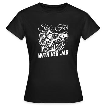 Fab With Her Jab Boxing Gloves - Women's T-Shirt - black - Front - AI Model Female 172 dark (172cm)