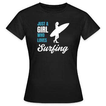 Surfer Girl Beach Lover Gift for Women - Women's T-Shirt - black - Front - AI Model Female 172 dark (172cm)
