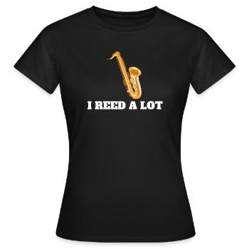 Funny Saxophone Player Gift for Saxophonist - Women's T-Shirt - black - Front - AI Model Female 172 dark (172cm)