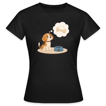 Beagle dreams of a bone - Women's T-Shirt - black - Front - AI Model Female 172 dark (172cm)