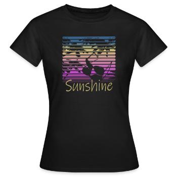 Sunshine Retro Sunglasses - T-shirt Femme - noir - Devant - AI Model Female 172 dark (172cm)