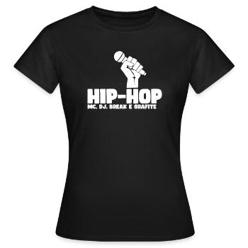 Hip Hop Microphone Power - Women's T-Shirt - black - Front - AI Model Female 172 dark (172cm)
