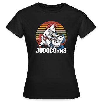 Judocorns Unicorns Judo Arts Martiaux Rétro - T-shirt Femme - noir - Devant - AI Model Female 172 dark (172cm)