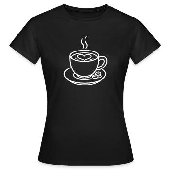 Café avec cœur pour les amateurs de café - T-shirt Femme - noir - Devant - AI Model Female 172 dark (172cm)