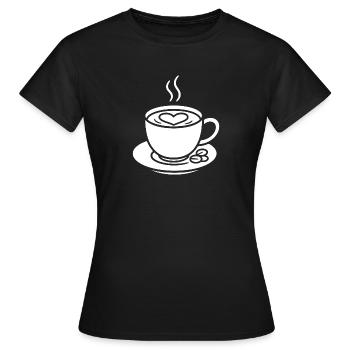 Coffee cup with heart for connoisseurs - Women's T-Shirt - black - Front - AI Model Female 172 dark (172cm)