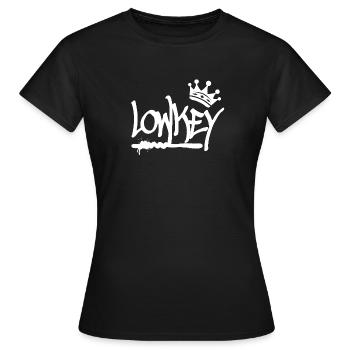 Discret Graffiti Tag Krone Hip Hop (blanc) - T-shirt Femme - noir - Devant - AI Model Female 172 dark (172cm)