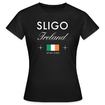 Coordonnées de Sligo Irlande Souvenir de voyage - T-shirt Femme - noir - Devant - AI Model Female 172 dark (172cm)