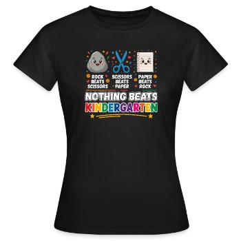 Rien ne vaut la feuille de ciseaux de pierre de maternelle - T-shirt Femme - noir - Devant - AI Model Female 172 dark (172cm)