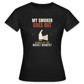 Beekeeping My Smoker Goes Out Funny Apiary Beekeep - Women's T-Shirt - black - Front - AI Model Female 172 dark (172cm)