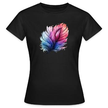 Prismatic Feather Gradient - Women's T-Shirt - black - Front - AI Model Female 172 dark (172cm)