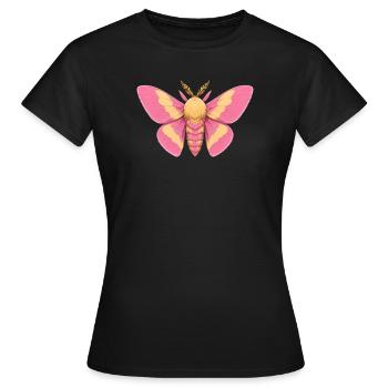 Rosy Maple Moth Dryocampa rubicunda Cartoon - Women's T-Shirt - black - Front - AI Model Female 172 dark (172cm)