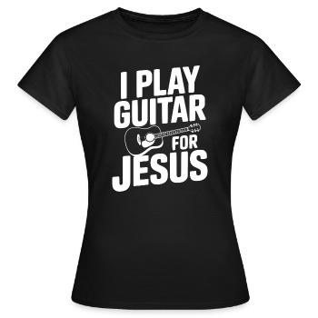 Je joue de la guitare pour Jésus - T-shirt Femme - noir - Devant - AI Model Female 172 dark (172cm)