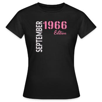 60th birthday, September 1966 - Women's T-Shirt - black - Front - AI Model Female 172 dark (172cm)