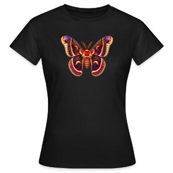 Cécropie Hyalophore Style Dessin animé de la cécropie - T-shirt Femme - noir - Devant - AI Model Female 172 dark (172cm)