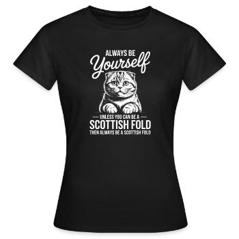 Scottish Folding Cat Scottish Fold Gift - Women's T-Shirt - black - Front - AI Model Female 172 dark (172cm)