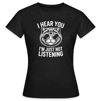 Scottish Folding Cat Scottish Fold Gift - Women's T-Shirt - black - Front - AI Model Female 172 dark (172cm)