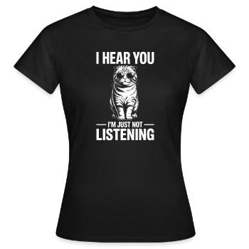 Scottish Folding Cat Scottish Fold Gift - Women's T-Shirt - black - Front - AI Model Female 172 dark (172cm)