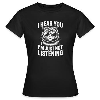 Scottish Folding Cat Scottish Fold Gift - Women's T-Shirt - black - Front - AI Model Female 172 dark (172cm)