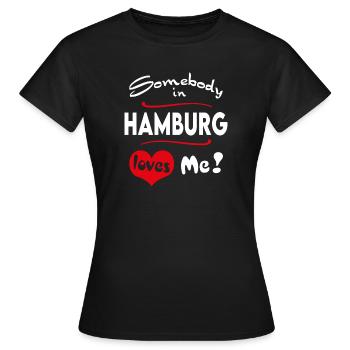 Hamburg Stadt Ville Ville Ville Urbaine de T-shirts Heimatliebe - T-shirt Femme - noir - Devant - AI Model Female 172 dark (172cm)
