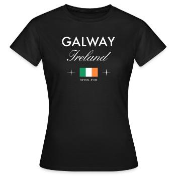 Galway Irlande Coordonnées Souvenir de voyage - T-shirt Femme - noir - Devant - AI Model Female 172 dark (172cm)
