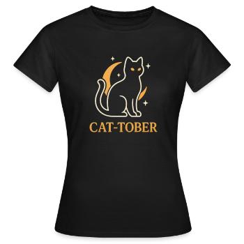 Lune Croissante du Chat - T-shirt Femme - noir - Devant - AI Model Female 172 dark (172cm)