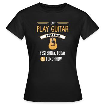 Citation drôle de guitare - T-shirt Femme - noir - Devant - AI Model Female 172 dark (172cm)