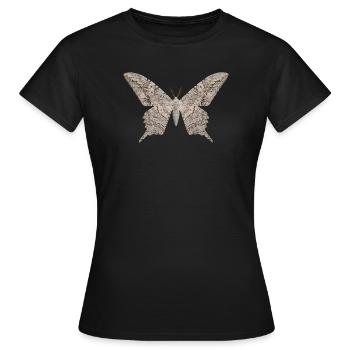 Papillon sorcier blanc Thysania agrippina - T-shirt Femme - noir - Devant - AI Model Female 172 dark (172cm)