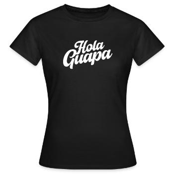 Hola Guapa - Minimalist Spanish Summer Vibes - Women's T-Shirt - black - Front - AI Model Female 172 dark (172cm)