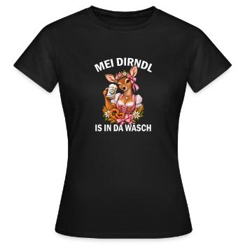 Damen Fawn Costume Dirndl - Frauen T-Shirt - Schwarz - Vorne - AI Model Female 172 dark (172cm)