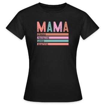 Maman Forte Protectrice Aimée - T-shirt Femme - noir - Devant - AI Model Female 172 dark (172cm)