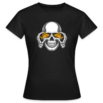 Skull with goldfish eyes - Women's T-Shirt - black - Front - AI Model Female 172 dark (172cm)