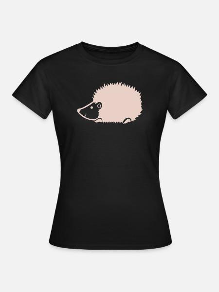 Kuscheliger Igel Silhouette - Frauen T-Shirt - Schwarz