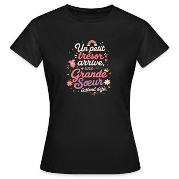 Future Grande Soeur Annonce Grossesse - T-shirt Femme - noir - Devant - AI Model Female 172 dark (172cm)