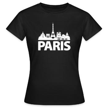 PARIS Skyline blanc - T-shirt Femme - noir - Devant - AI Model Female 172 dark (172cm)