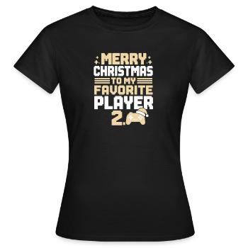 Joyeux Noël à mon joueur préféré 2 gamer - T-shirt Femme - noir - Devant - AI Model Female 172 dark (172cm)