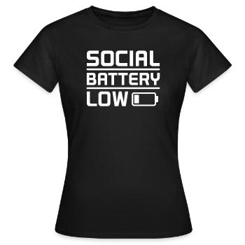 Batterie sociale Introverti faible Dit Chemise - T-shirt Femme - noir - Devant - AI Model Female 172 dark (172cm)