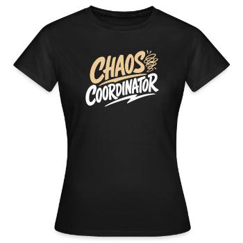 Chemise de la Coordinateur du Chaos Drôle - T-shirt Femme - noir - Devant - AI Model Female 172 dark (172cm)