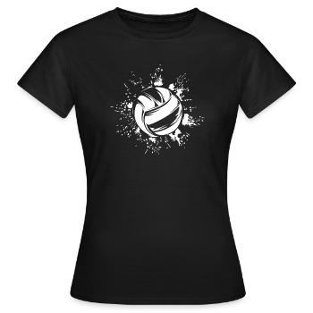 Icône de volleyball Logo Symbole Illustration Explosion - T-shirt Femme - noir - Devant - AI Model Female 172 dark (172cm)