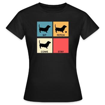 Basset Hound Dog Lover Cadeau pour la Maman du Chien - T-shirt Femme - noir - Devant - AI Model Female 172 dark (172cm)