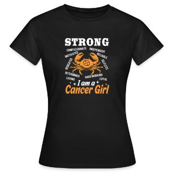 Signe du zodiaque Cancer - T-shirt Femme - noir - Devant - AI Model Female 172 dark (172cm)