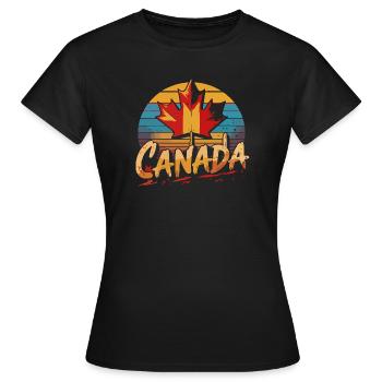 Canada Pride Rainbow Maple - Women's T-Shirt - black - Front - AI Model Female 172 dark (172cm)