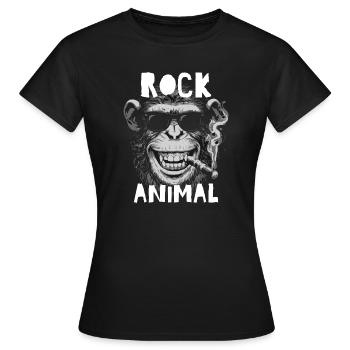 Oscillant chimpanzé avec lunettes de soleil - T-shirt Femme - noir - Devant - AI Model Female 172 dark (172cm)
