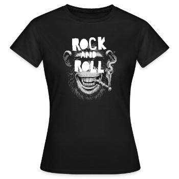 Monkey Rock and Roll Tee - T-shirt Femme - noir - Devant - AI Model Female 172 dark (172cm)