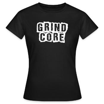 Grindcore Distressed Text - Women's T-Shirt - black - Front - AI Model Female 172 dark (172cm)